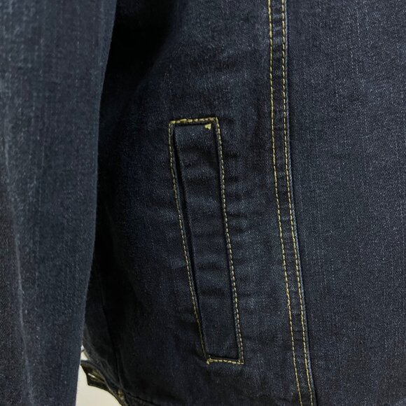 Dennis Basso Denim Jean Jacket With Brown Faux Fur Collar & Cuffs For Women Sz L - Picture 7 of 12